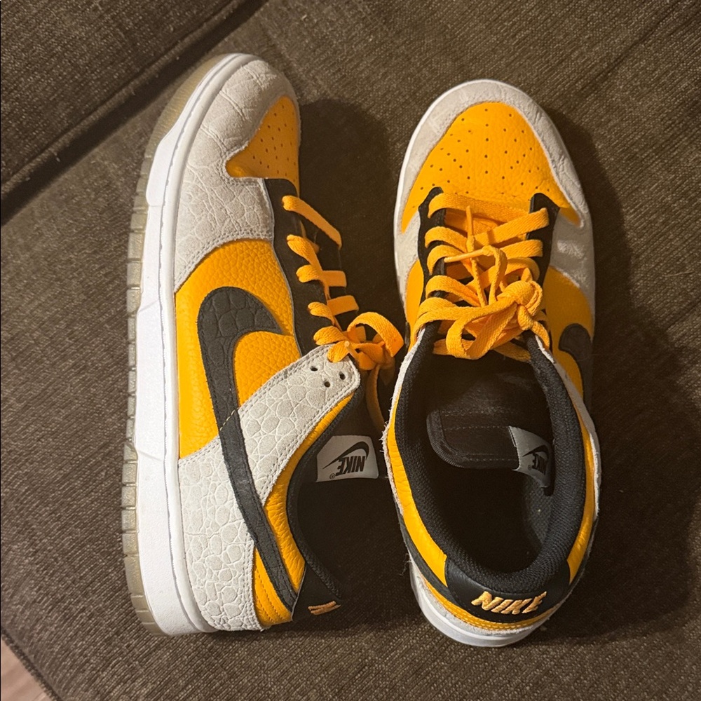 Nike Dunk Low By You ID Custom Croc Suede University Gold Safari 11.5 Sneaker